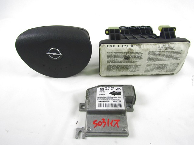 KIT COMPLETE AIRBAG OEM N. 17205 KIT AIRBAG COMPLETO ORIGINAL PART ESED OPEL MERIVA A (2003 - 2006) DIESEL 17  YEAR OF CONSTRUCTION 2003