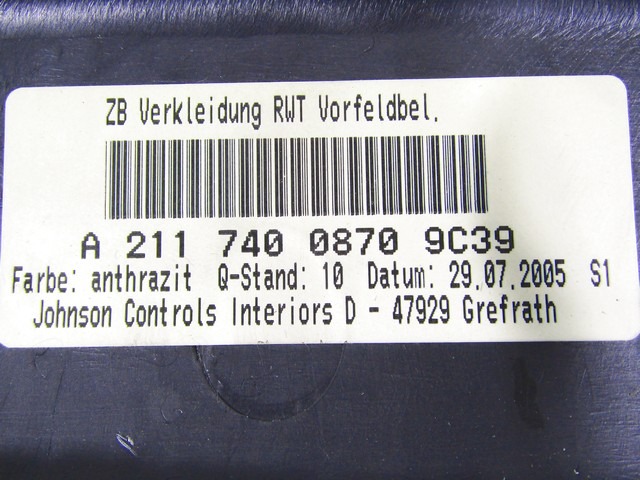 INNER LINING / TAILGATE LINING OEM N. A2117400870 ORIGINAL PART ESED MERCEDES CLASSE E W211 BER/SW (03/2002 - 05/2006) DIESEL 22  YEAR OF CONSTRUCTION 2005