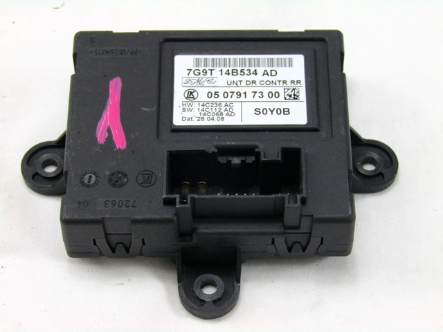 CONTROL OF THE FRONT DOOR OEM N. 7G9T14B534AD ORIGINAL PART ESED FORD GALAXY (2006 - 2015)DIESEL 20  YEAR OF CONSTRUCTION 2008