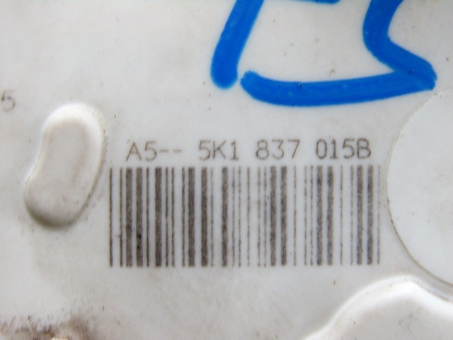 CENTRAL LOCKING OF THE FRONT LEFT DOOR OEM N. 5K1837015B ORIGINAL PART ESED VOLKSWAGEN GOLF MK6 (2008-2012) BENZINA 20  YEAR OF CONSTRUCTION 2010