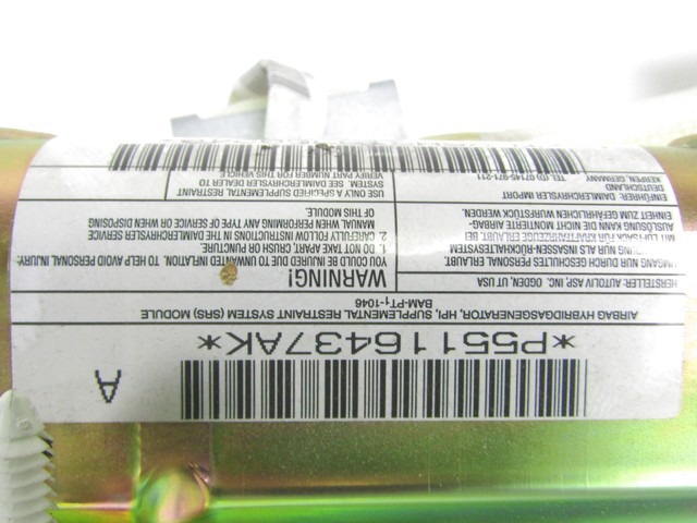 HEAD AIRBAG, LEFT OEM N. P55116437AK ORIGINAL PART ESED JEEP GRAND CHEROKEE (1999 - 04/2005) DIESEL 27  YEAR OF CONSTRUCTION 2003