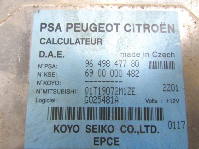 ELECTRIC POWER STEERING UNIT OEM N. 9649847780 ORIGINAL PART ESED CITROEN C3 / PLURIEL (2002 - 09/2005) DIESEL 14  YEAR OF CONSTRUCTION 2003