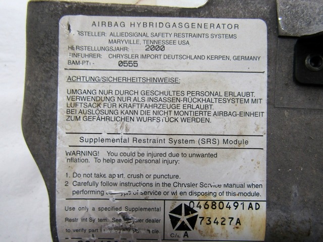 AIR BAG MODULE FOR PASSENGER SIDE OEM N. 04680491AD ORIGINAL PART ESED CHRYSLER VOYAGER GS MK3 (1996 - 2000) DIESEL 25  YEAR OF CONSTRUCTION 2000