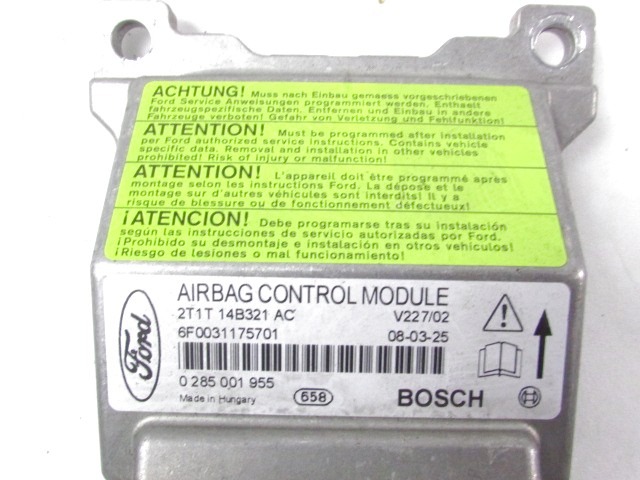 KIT COMPLETE AIRBAG OEM N. 20862 KIT AIRBAG COMPLETO ORIGINAL PART ESED FORD TRANSIT CONNECT P65, P70, P80 (2002 - 2012)DIESEL 18  YEAR OF CONSTRUCTION 2008