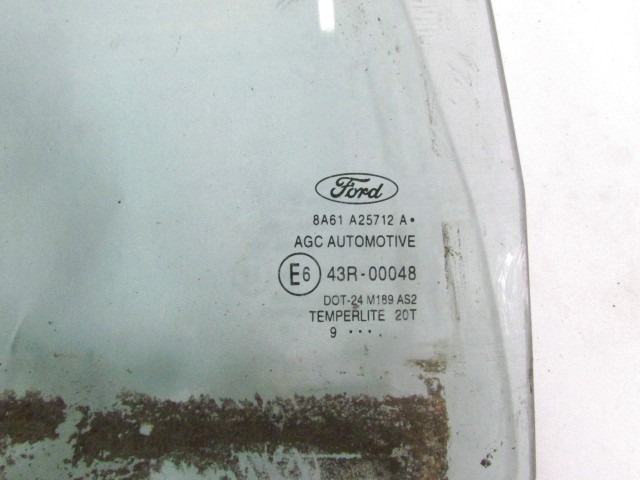 DOOR WINDOW, TINTED GLASS, REAR RIGHT OEM N. 8A61-A25712-A ORIGINAL PART ESED FORD FIESTA (09/2008 - 11/2012) BENZINA 12  YEAR OF CONSTRUCTION 2010