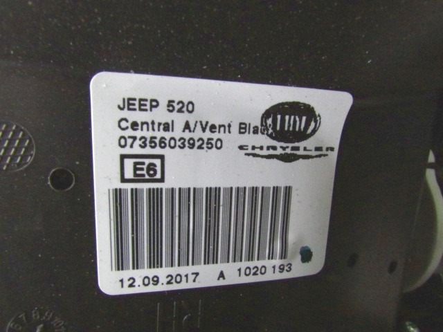 CENTRAL VENTILATION NOZZLES OEM N. 7356039250 ORIGINAL PART ESED JEEP RENEGADE (DAL 2014) DIESEL 20  YEAR OF CONSTRUCTION 2017
