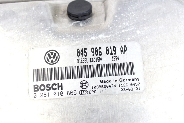 BASIC DDE CONTROL UNIT / INJECTION CONTROL MODULE . OEM N. 045906019AP ORIGINAL PART ESED VOLKSWAGEN POLO (10/2001 - 2005) DIESEL 14  YEAR OF CONSTRUCTION 2003