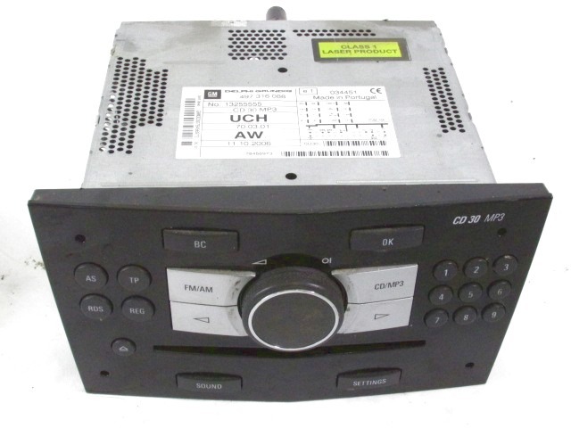 RADIO CD?/ AMPLIFIER / HOLDER HIFI SYSTEM OEM N. 13255555 ORIGINAL PART ESED OPEL ASTRA H L48,L08,L35,L67 5P/3P/SW (2004 - 2007) DIESEL 17  YEAR OF CONSTRUCTION 2007
