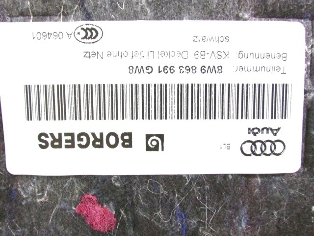 TRUNK TRIM OEM N. 8W9863991 ORIGINAL PART ESED AUDI A4 B9 BER/SW (DAL 2015)DIESEL 20  YEAR OF CONSTRUCTION 2016