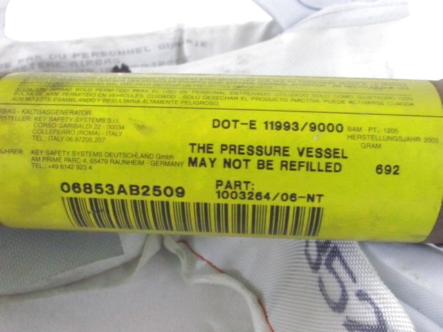 HEAD AIRBAG, RIGHT OEM N. 8P4880742F ORIGINAL PART ESED AUDI A3 8P 8PA 8P1 (2003 - 2008)DIESEL 20  YEAR OF CONSTRUCTION 2005