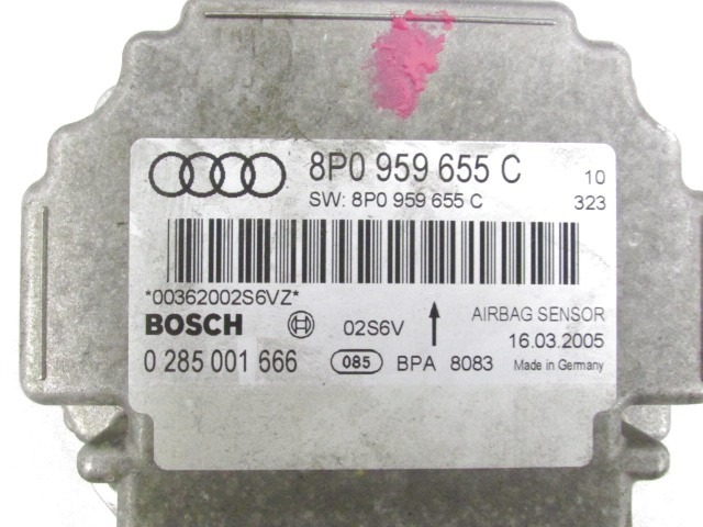 KIT COMPLETE AIRBAG OEM N. 19966 KIT AIRBAG COMPLETO ORIGINAL PART ESED AUDI A3 8P 8PA 8P1 (2003 - 2008)DIESEL 20  YEAR OF CONSTRUCTION 2005