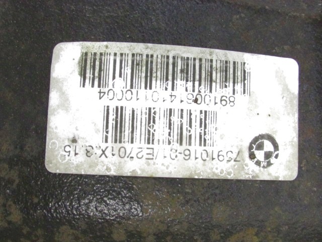 REAR-AXLE-DRIVE OEM N. 7591016 ORIGINAL PART ESED BMW SERIE 3 BER/SW/COUPE/CABRIO E90/E91/E92/E93 LCI RESTYLING (09/2008 - 2012) DIESEL 20  YEAR OF CONSTRUCTION 2010