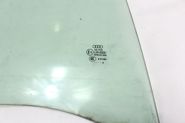 DOOR WINDOW, TINTED GLASS, REAR RIGHT OEM N. 8E9845026 ORIGINAL PART ESED AUDI A4 8EC 8ED 8HE B7 BER/SW/CABRIO (2004 - 2007) DIESEL 20  YEAR OF CONSTRUCTION 2007