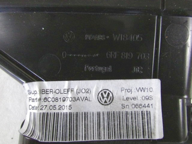AIR OUTLET OEM N. 6C0819703A ORIGINAL PART ESED VOLKSWAGEN POLO (DAL 02/2014) BENZINA 10  YEAR OF CONSTRUCTION 2017
