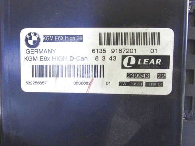 CENTRAL CONTROL UNIT / GATEWAY OEM N. 61359167201 ORIGINAL PART ESED BMW SERIE 6 E63 COUPE (2003 - 2010)DIESEL 30  YEAR OF CONSTRUCTION 2008