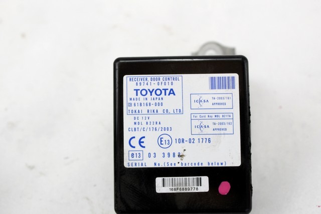 CONTROL CENTRAL LOCKING OEM N. 89741-0F010 ORIGINAL PART ESED TOYOTA COROLLA VERSO (2004 - 2009) DIESEL 22  YEAR OF CONSTRUCTION 2009