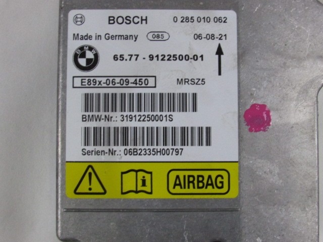 KIT COMPLETE AIRBAG OEM N. 18967 KIT AIRBAG COMPLETO ORIGINAL PART ESED BMW SERIE 3 BER/SW/COUPE/CABRIO E90/E91/E92/E93 (2005 - 08/2008) DIESEL 20  YEAR OF CONSTRUCTION 2006