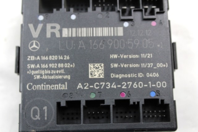 CONTROL OF THE FRONT DOOR OEM N. A1669005905 ORIGINAL PART ESED MERCEDES CLASSE A W176 (2012 - 2018)DIESEL 18  YEAR OF CONSTRUCTION 2013