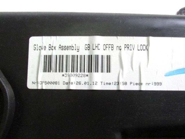 GLOVE BOX OEM N. 39809228 ORIGINAL PART ESED VOLVO XC60 (2008 - 2013)DIESEL 20  YEAR OF CONSTRUCTION 2012