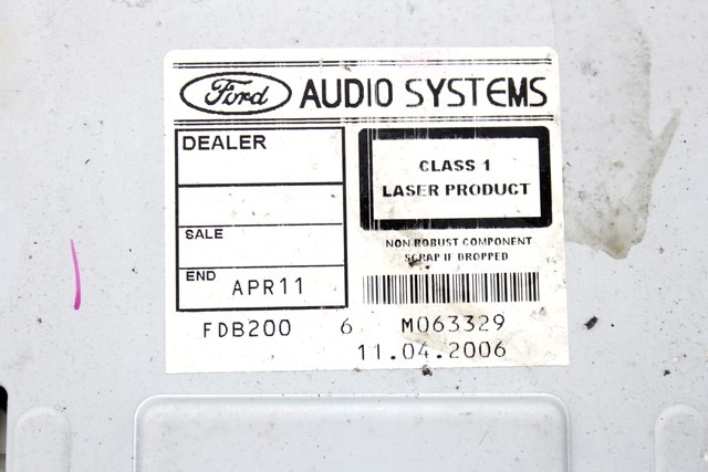 RADIO CD?/ AMPLIFIER / HOLDER HIFI SYSTEM OEM N. 6S61-18C815-AG ORIGINAL PART ESED FORD FIESTA JH JD MK5 R (01/2006 - 2008) DIESEL 14  YEAR OF CONSTRUCTION 2006