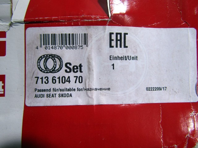 CARRIER, LEFT / WHEEL HUB WITH BEARING, FRONT OEM N. 713610470 ORIGINAL PART ESED AUDI A1 8X1 8XF (DAL 2010)BENZINA 12  YEAR OF CONSTRUCTION 2011