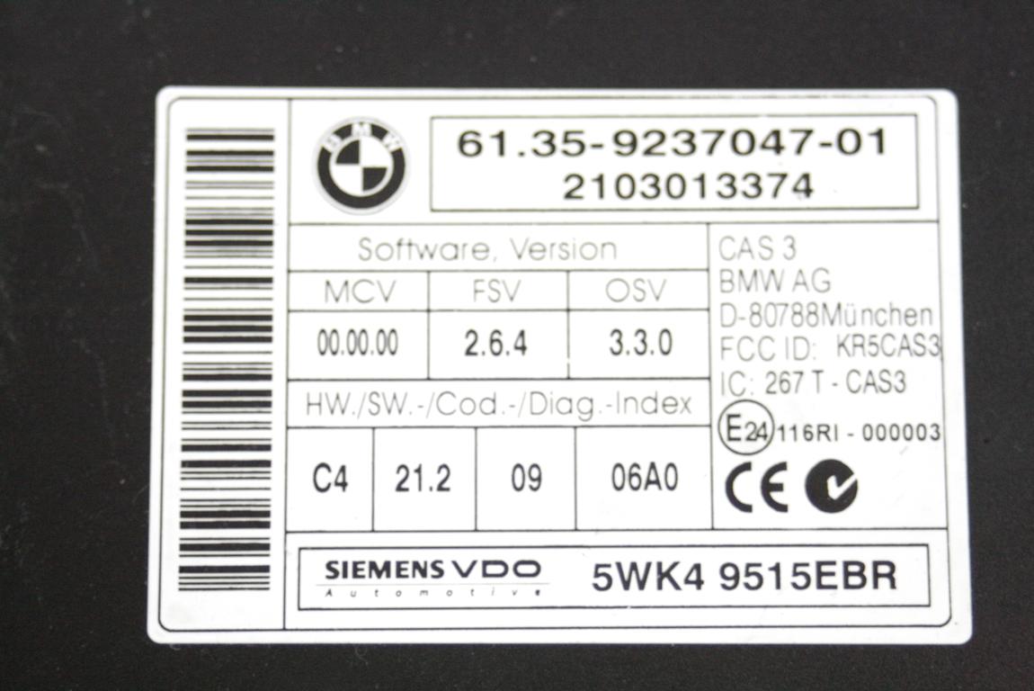 KIT ACCENSIONE AVVIAMENTO OEM N. 33389 KIT ACCENSIONE AVVIAMENTO ORIGINAL PART ESED BMW SERIE 3 BER/SW/COUPE/CABRIO E90/E91/E92/E93 LCI RESTYLING (09/2008 - 2012) DIESEL 20  YEAR OF CONSTRUCTION 2010