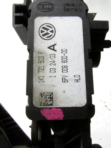 PEDALS & PADS  OEM N. 1K1721503F ORIGINAL PART ESED AUDI A3 8P 8PA 8P1 (2003 - 2008)DIESEL 20  YEAR OF CONSTRUCTION 2003