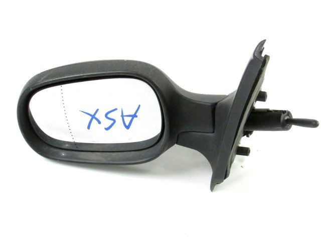 LEFT REAR VIEW MIRROR MANUAL OEM N. 8200163300 ORIGINAL PART ESED RENAULT CLIO MK2 RESTYLING / CLIO STORIA (05/2001 - 2012) BENZINA/GPL 12  YEAR OF CONSTRUCTION 2008