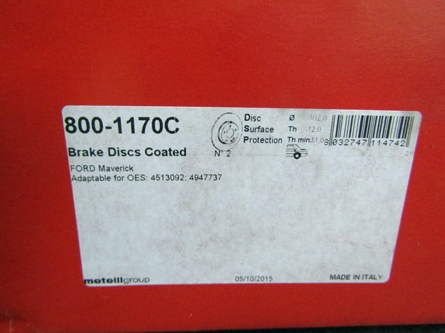 BRAKE DISC REAR OEM N. 4513092 ORIGINAL PART ESED FORD MAVERIK (2001 - 2005)BENZINA 20  YEAR OF CONSTRUCTION 2001