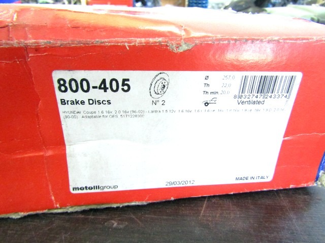 BRAKE DISC FRONT OEM N. 51712-28300 ORIGINAL PART ESED HYUNDAI COUPE (1996 - 2001)BENZINA 20  YEAR OF CONSTRUCTION 1996