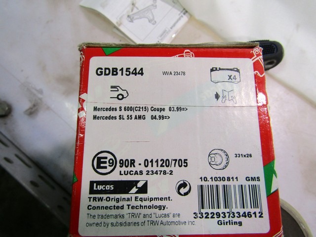 BRAKE PAD KIT OEM N. 0054204120 ORIGINAL PART ESED MERCEDES CLASSE CLS C219 BER (2004 - 2010)BENZINA 54  YEAR OF CONSTRUCTION 2007