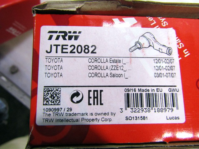 STEERING BOX TIE ROD OEM N. 45047-09150 ORIGINAL PART ESED TOYOTA COROLLA E120/E130 (2000 - 2006) DIESEL 20  YEAR OF CONSTRUCTION 2001