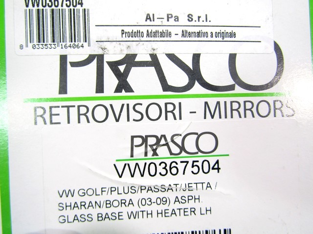 MIRROR GLASS OEM N. 1K0857522 ORIGINAL PART ESED VOLKSWAGEN GOLF MK5 BER/SW (02/2004-11/2008) DIESEL 19  YEAR OF CONSTRUCTION 2004