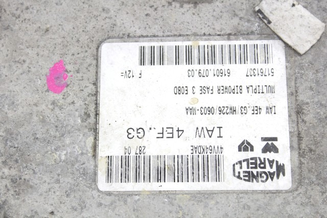 KIT ACCENSIONE AVVIAMENTO OEM N. 16589 KIT ACCENSIONE AVVIAMENTO ORIGINAL PART ESED FIAT MULTIPLA (2004 - 2010) BENZINA/METANO 16  YEAR OF CONSTRUCTION 2004