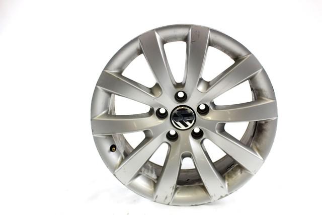 ALLOY WHEEL 17' OEM N. 1K8601025 SPARE PART USED CAR VOLKSWAGEN SCIROCCO 137 138 MK3 (10/2008 - 06-2014) DISPLACEMENT BENZINA 1,4 YEAR OF CONSTRUCTION 2009