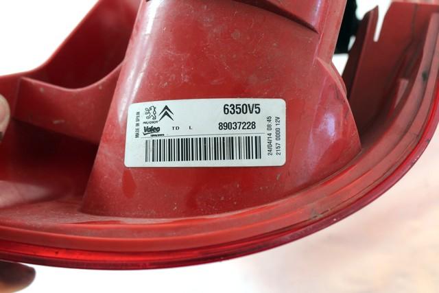TAIL LIGHT, LEFT OEM N. 6350V5 SPARE PART USED CAR PEUGEOT 1007 KM (2005 - 2010) DISPLACEMENT BENZINA 1,4 YEAR OF CONSTRUCTION 2008