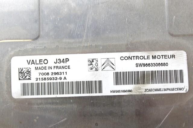 BASIC DDE CONTROL UNIT / INJECTION CONTROL MODULE . OEM N. 9663306680 SPARE PART USED CAR PEUGEOT 1007 KM (2005 - 2010) DISPLACEMENT BENZINA 1,4 YEAR OF CONSTRUCTION 2008