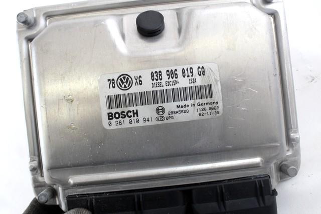 BASIC DDE CONTROL UNIT / INJECTION CONTROL MODULE . OEM N. 038906019GQ SPARE PART USED CAR VOLKSWAGEN PASSAT B5.5 3B3 3B6 3BG R BER/SW (11/2000 - 2005)  DISPLACEMENT DIESEL 1,9 YEAR OF CONSTRUCTION 2003
