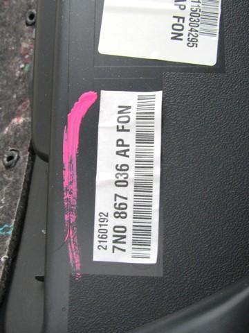 TRUNK TRIM OEM N. 7N0867036AP SPARE PART USED CAR SEAT ALHAMBRA 710 711 MK2 (DAL 2010) DISPLACEMENT DIESEL 2 YEAR OF CONSTRUCTION 2012