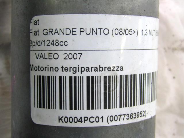 WINDSHIELD WIPER MOTOR OEM N. (D)77363952 SPARE PART USED CAR FIAT GRANDE PUNTO 199 (2005 - 2012)  DISPLACEMENT DIESEL 1,3 YEAR OF CONSTRUCTION 2009