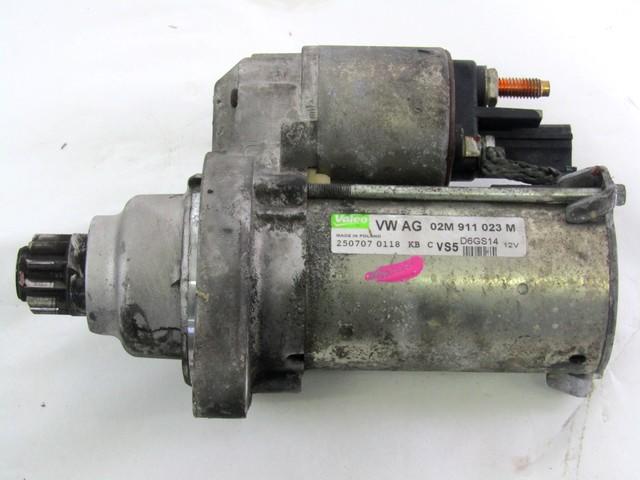 STARTER  OEM N. 02M911023M SPARE PART USED CAR AUDI A3 MK2 8P 8PA 8P1 (2003 - 2008) DISPLACEMENT DIESEL 2 YEAR OF CONSTRUCTION 2008
