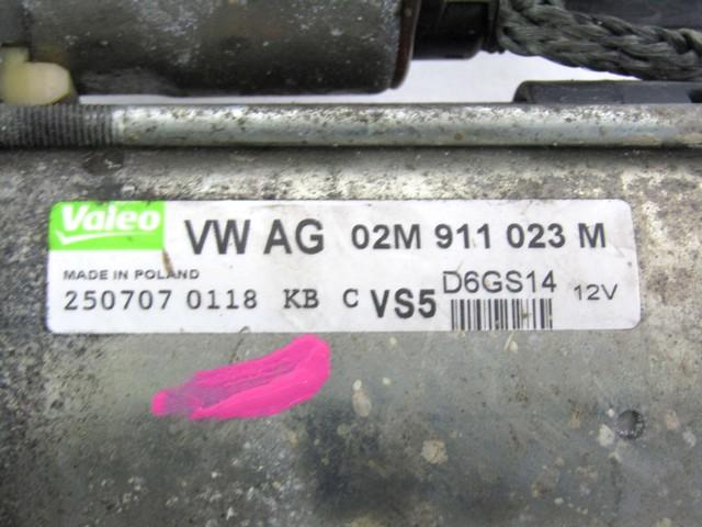 STARTER  OEM N. 02M911023M SPARE PART USED CAR AUDI A3 MK2 8P 8PA 8P1 (2003 - 2008) DISPLACEMENT DIESEL 2 YEAR OF CONSTRUCTION 2008