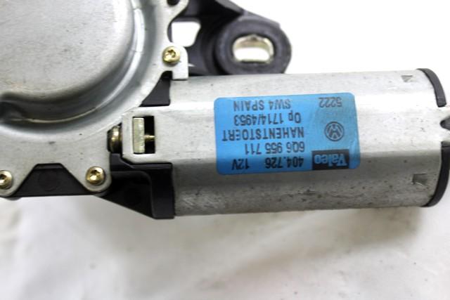 REAR WIPER MOTOR OEM N. 6Q6955711 SPARE PART USED CAR VOLKSWAGEN POLO 9N (10/2001 - 2005)  DISPLACEMENT DIESEL 1,2 YEAR OF CONSTRUCTION 2002