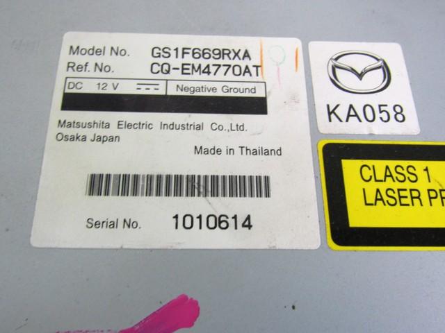 RADIO CD / AMPLIFIER / HOLDER HIFI SYSTEM OEM N. GS1F669RXA SPARE PART USED CAR MAZDA 6 GH (2008 - 2013)  DISPLACEMENT DIESEL 2 YEAR OF CONSTRUCTION 2009