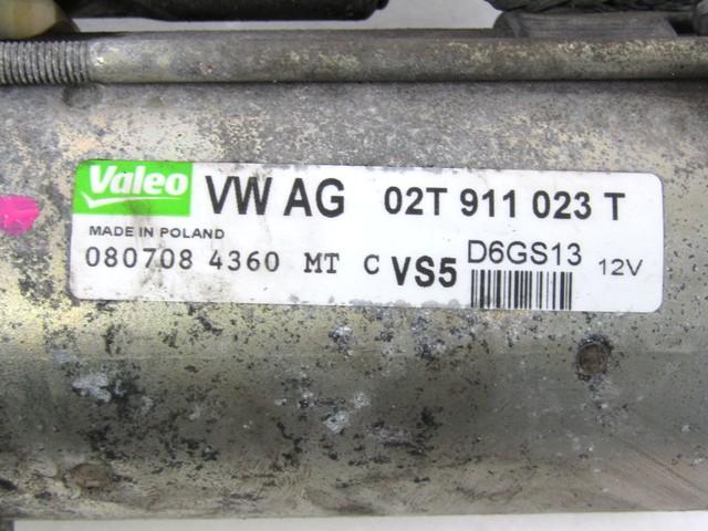 STARTER  OEM N. 02T911023T SPARE PART USED CAR VOLKSWAGEN GOLF PLUS 5M1 521 MK1 (2004 - 2009)  DISPLACEMENT BENZINA 1,6 YEAR OF CONSTRUCTION 2008