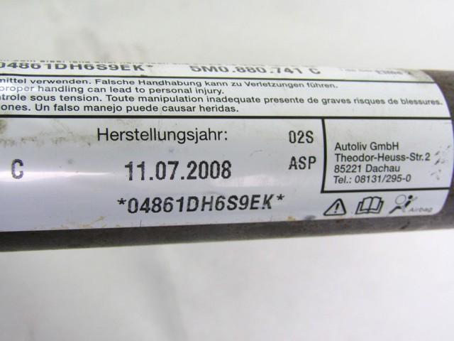 HEAD AIRBAG, LEFT OEM N. 5M0880741C SPARE PART USED CAR VOLKSWAGEN GOLF PLUS 5M1 521 MK1 (2004 - 2009)  DISPLACEMENT BENZINA 1,6 YEAR OF CONSTRUCTION 2008