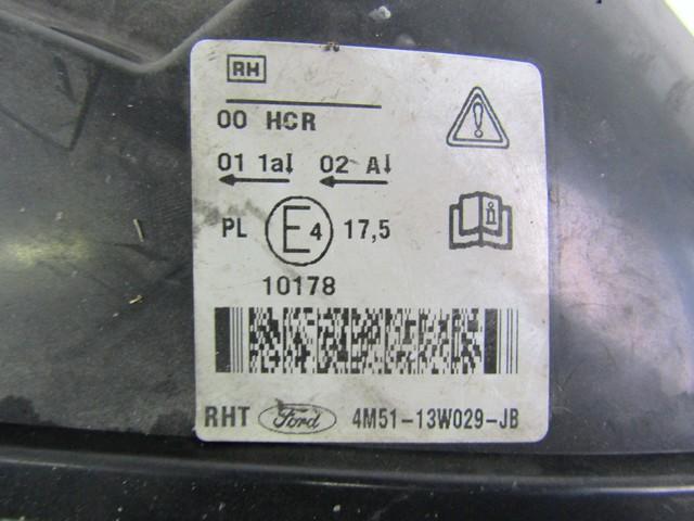 HEADLIGHT RIGHT OEM N. 4M5113W029JB SPARE PART USED CAR FORD FOCUS DA HCP DP MK2 BER/SW (2005 - 2008)  DISPLACEMENT DIESEL 1,6 YEAR OF CONSTRUCTION 2005