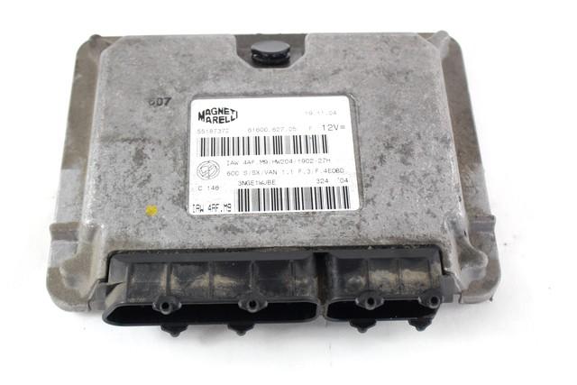 BASIC DDE CONTROL UNIT / INJECTION CONTROL MODULE . OEM N. 55187372 SPARE PART USED CAR FIAT SEICENTO 600 187 MK2 (1998 - 04/2005) DISPLACEMENT BENZINA 1,1 YEAR OF CONSTRUCTION 2005