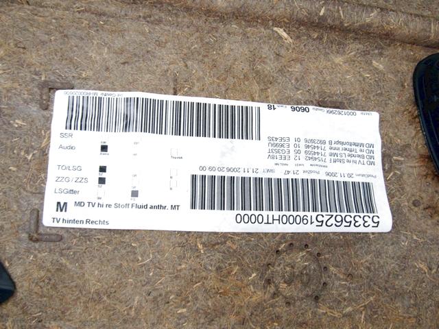 DOOR TRIM PANEL OEM N. PNPDTBWSR3E91SW5P SPARE PART USED CAR BMW SERIE 3 BER/SW/COUPE/CABRIO E90/E91/E92/E93 (2005 - 08/2008)  DISPLACEMENT DIESEL 3 YEAR OF CONSTRUCTION 2006