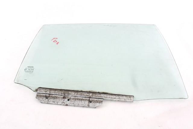 DOOR WINDOW, TINTED GLASS, REAR RIGHT OEM N. 681300D071 SPARE PART USED CAR TOYOTA YARIS P9 MK2 R (2009 - 2011) DISPLACEMENT BENZINA 1 YEAR OF CONSTRUCTION 2010